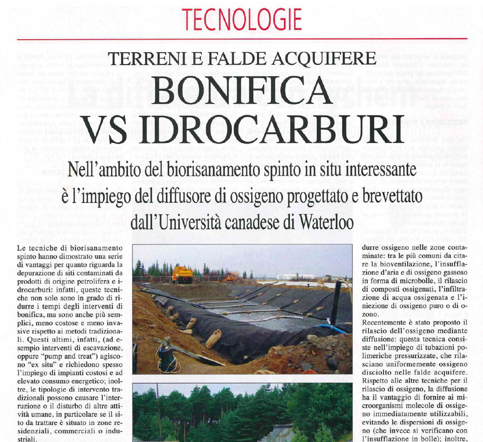 Bonifica Idrocarburi - Estratto Rivista Ambiente no. 6