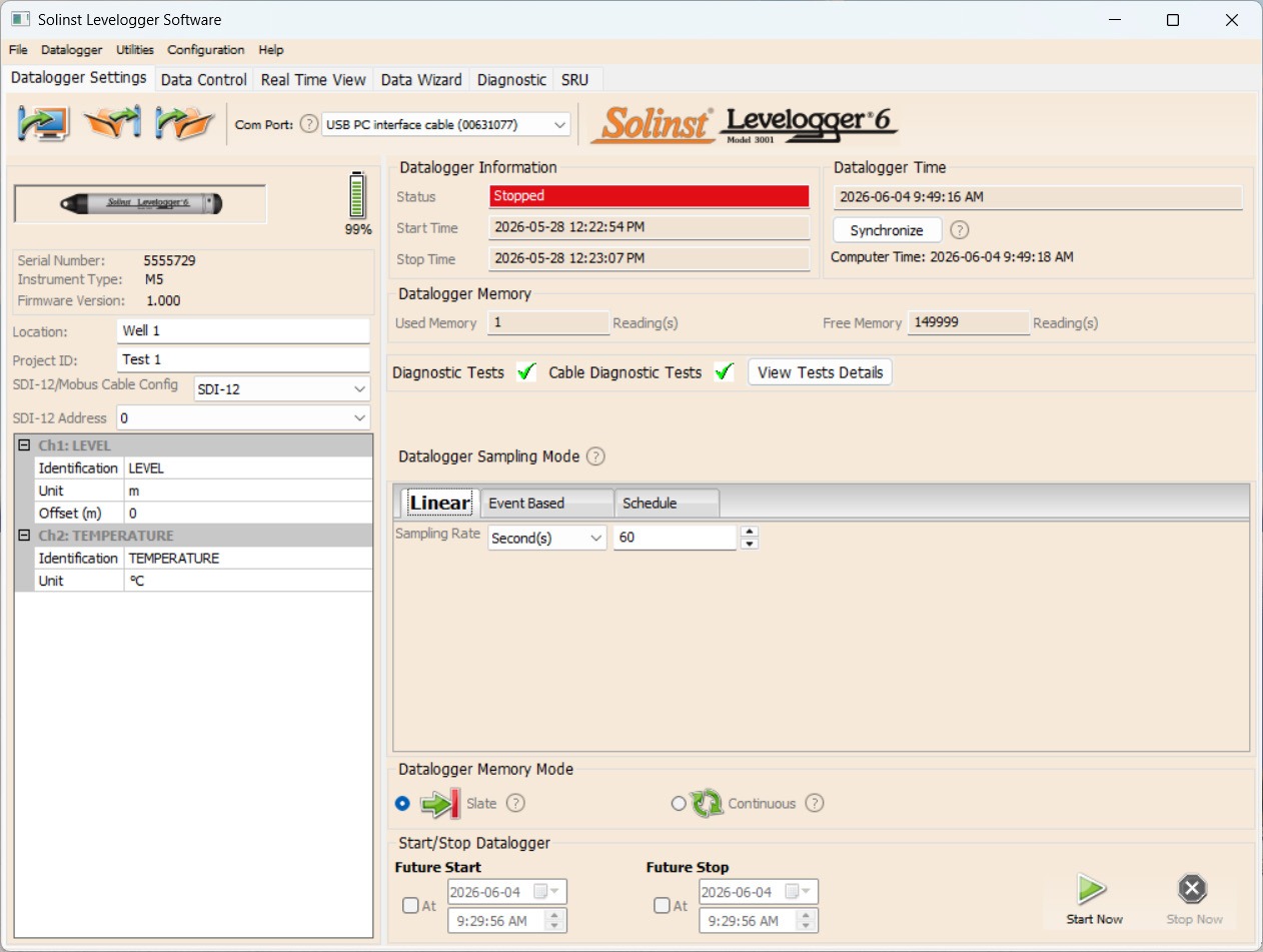Sistema Solinst: installazione e gestione dati